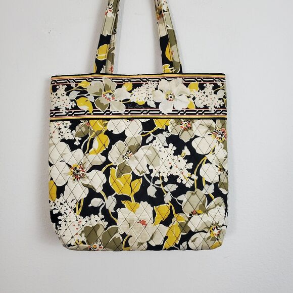 Vera Bradley Dogwood Medium Tote Yellow Floral Shoulder Bag Shopping Retired - Picture 8 of 11